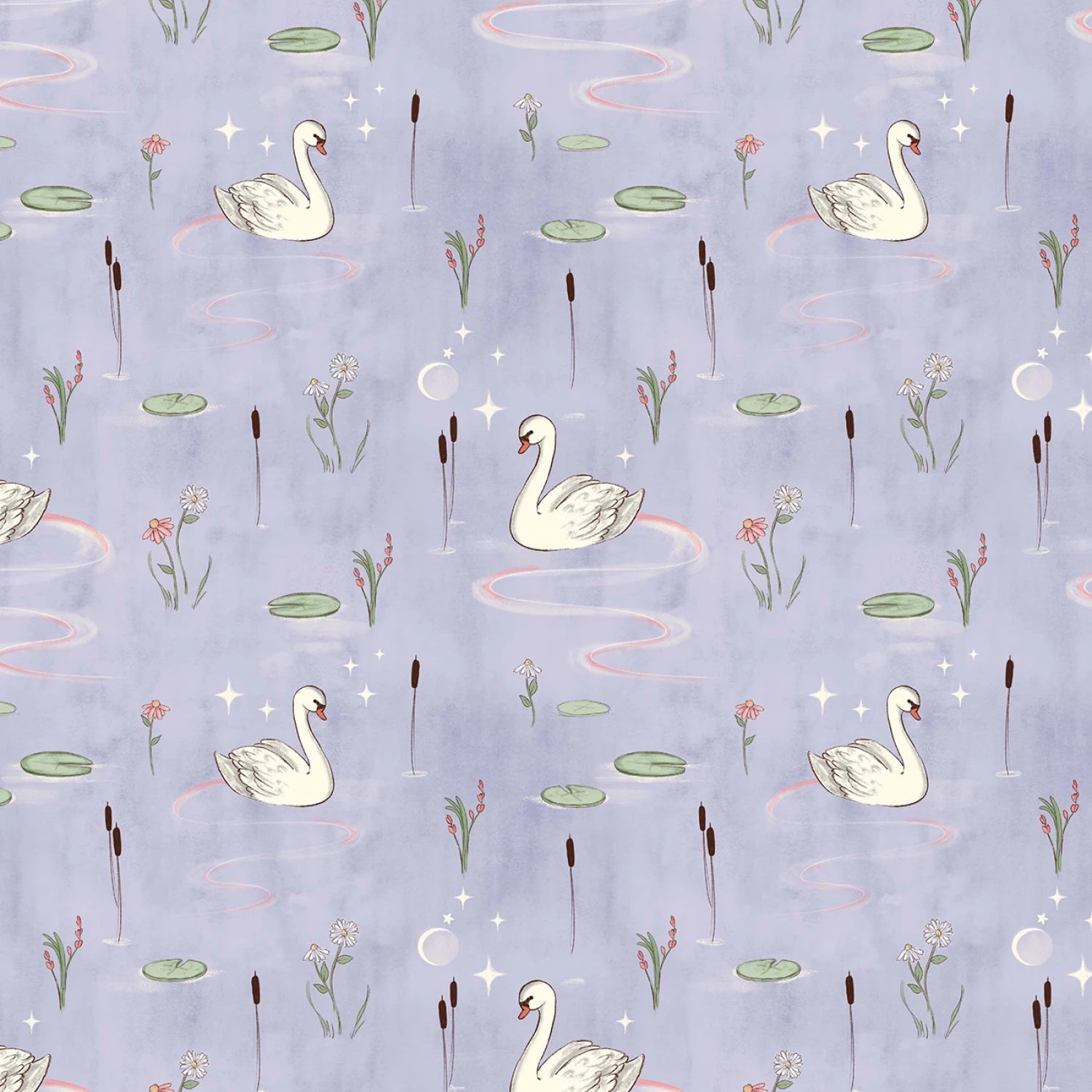 Swan Lake | Swans - Twilight by Belle & Boo for Michael Miller | DDC12596-TWIL
