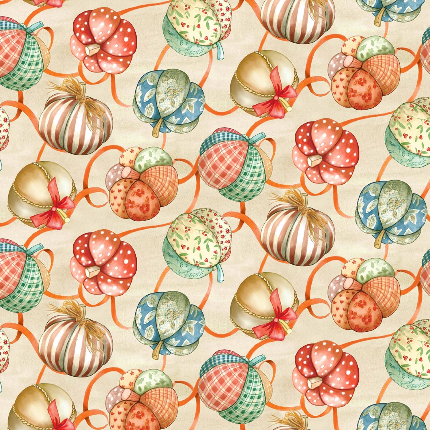 Autumn Flower Market | Tan Pumpkin Patchwork by Louise Nisbet for Michael Miller Fabrics | DDC12766-TANX