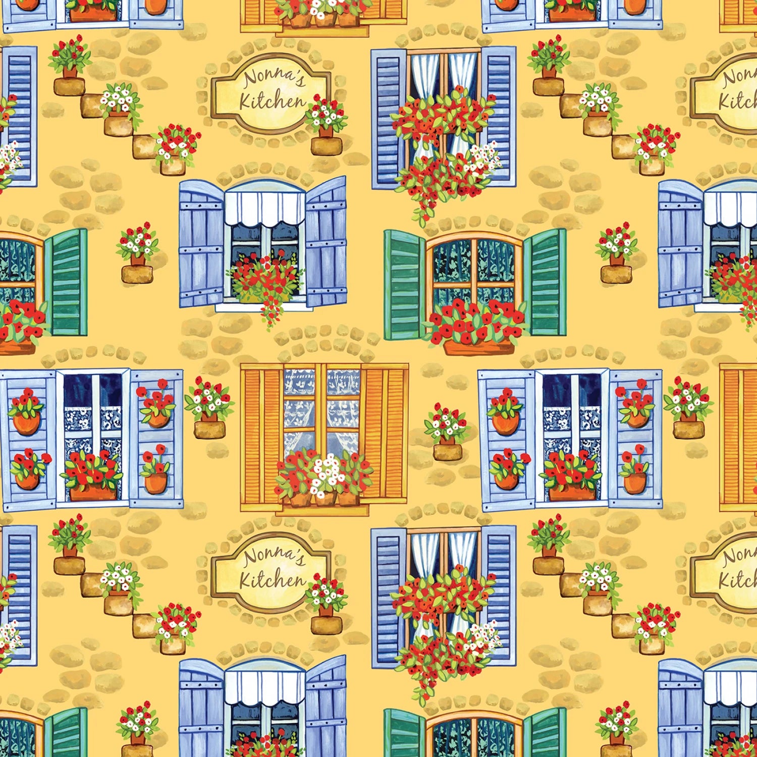 Nonna's Table | Pineapple Window Blooms by Louise Nisbet for Michael Miller Fabrics | DDC12892-PNPL