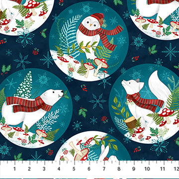 Woodland Wishes | Big Circles - Navy Multi by Michael Zindell for Northcott | DP27902-48