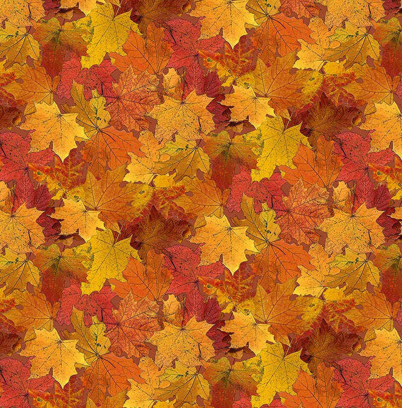 Night Owl | Leaves Orange Multi by Deborah Edwards for Northcott | DP28851-56