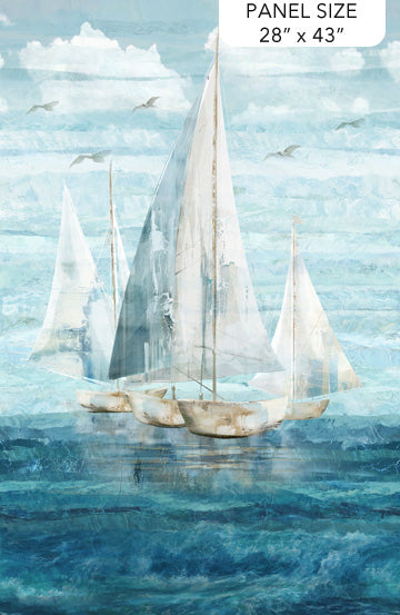 Smooth Sailing | 28" Panel - Dark Blue Multi by Deborah Edwards for Northcott | DP28915-46