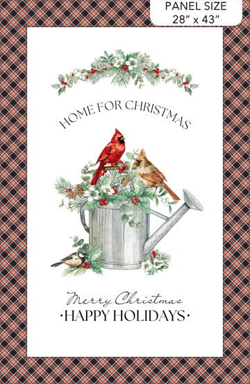 Home for Christmas | 28" Panel White Multi by Deborah Edwards for Northcott | DP28920-10