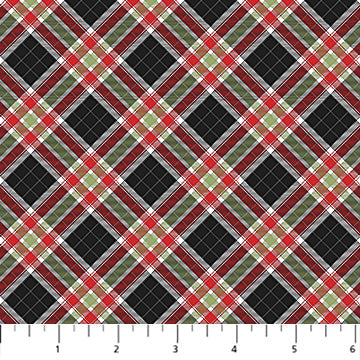 Home for Christmas | Plaid Black Multi by Deborah Edwards for Northcott | DP28928-99