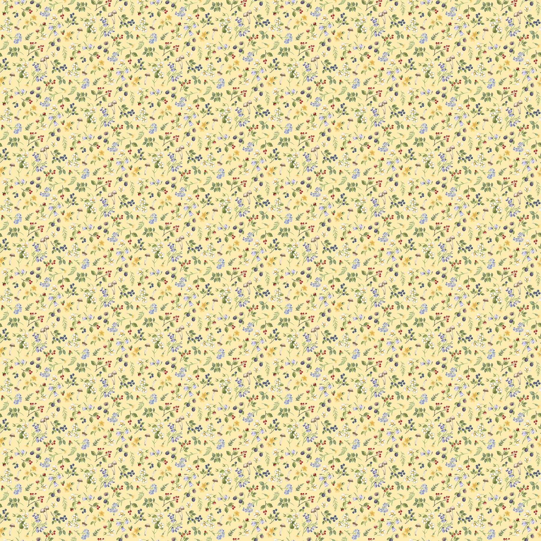 Country Mouse | Small Floral Toss Yellow Multi by Deborah Edwards for Northcott | DP29010-52