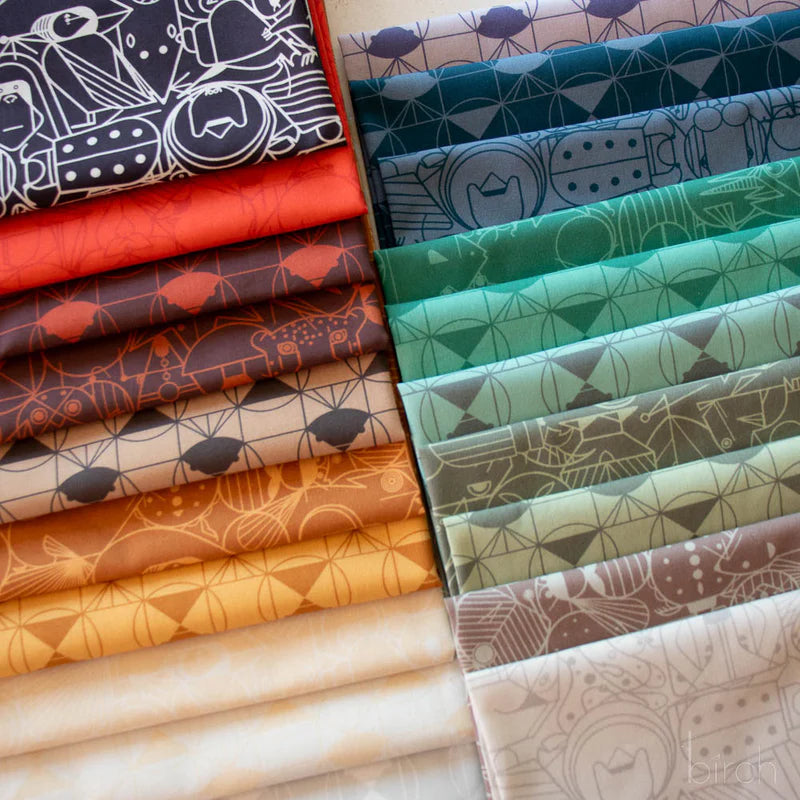 End Papers | Vol. 2 Fat Quarter Bundle by Charley Harper for Birch Fabrics | 20 pcs | 100% Organic Cotton