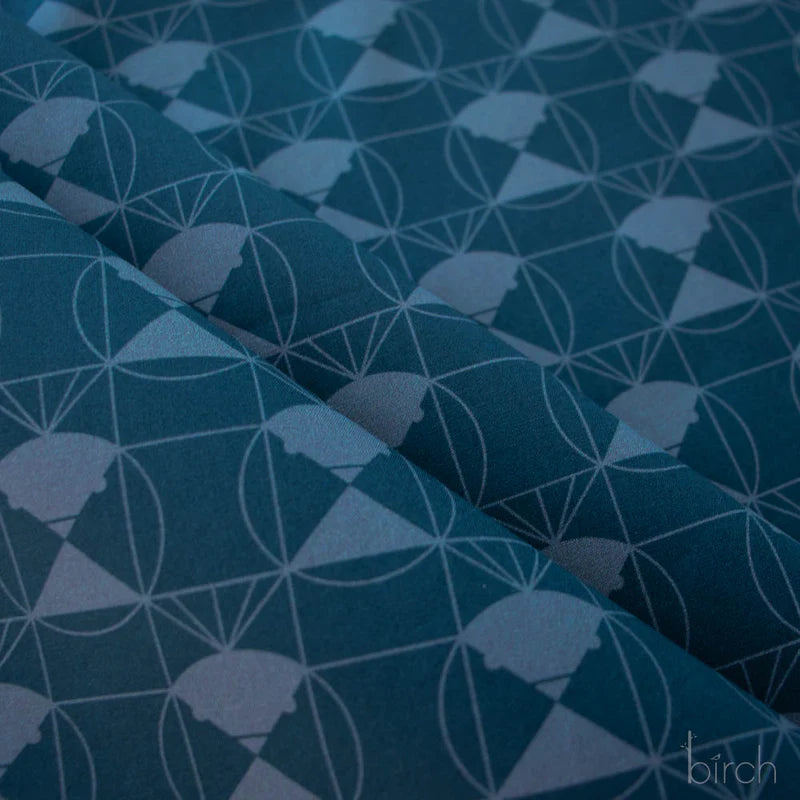 End Papers | Chickadee Denim by Charley Harper for Birch Fabrics | CH-436-DENIM | 100% Organic Cotton