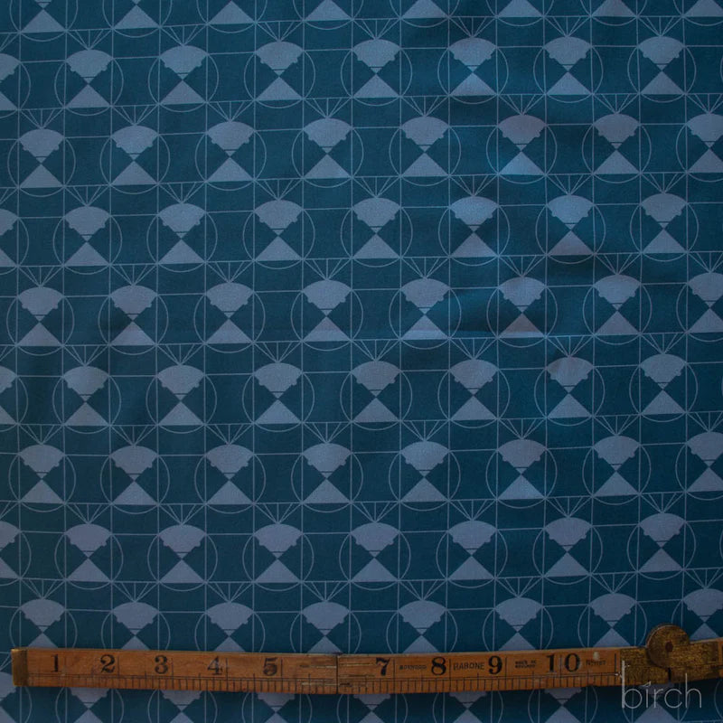 End Papers | Chickadee Denim by Charley Harper for Birch Fabrics | CH-436-DENIM | 100% Organic Cotton