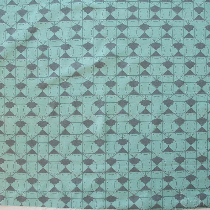 End Papers | Chickadee Seafoam by Charley Harper for Birch Fabrics | CH-436-SEAFOAM | 100% Organic Cotton