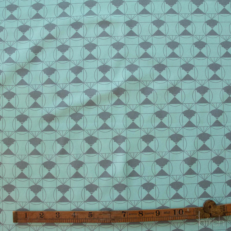 End Papers | Chickadee Seafoam by Charley Harper for Birch Fabrics | CH-436-SEAFOAM | 100% Organic Cotton
