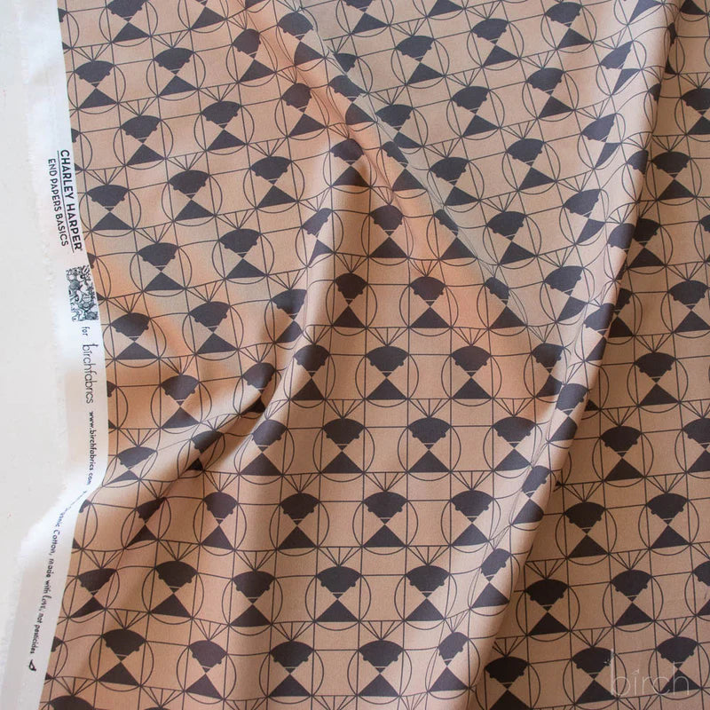 End Papers | Chickadee Driftwood by Charley Harper for Birch Fabrics | CH-436-DRIFTWOOD | 100% Organic Cotton