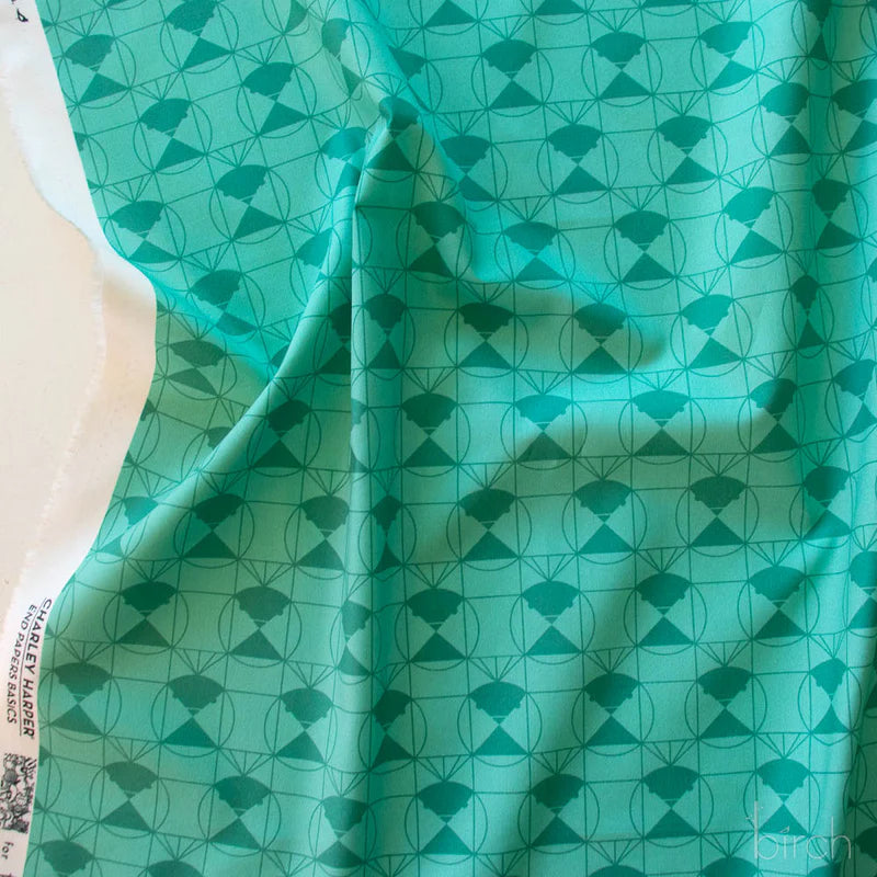 End Papers | Chickadee Lagoon by Charley Harper for Birch Fabrics | CH-436-LAGOON | 100% Organic Cotton