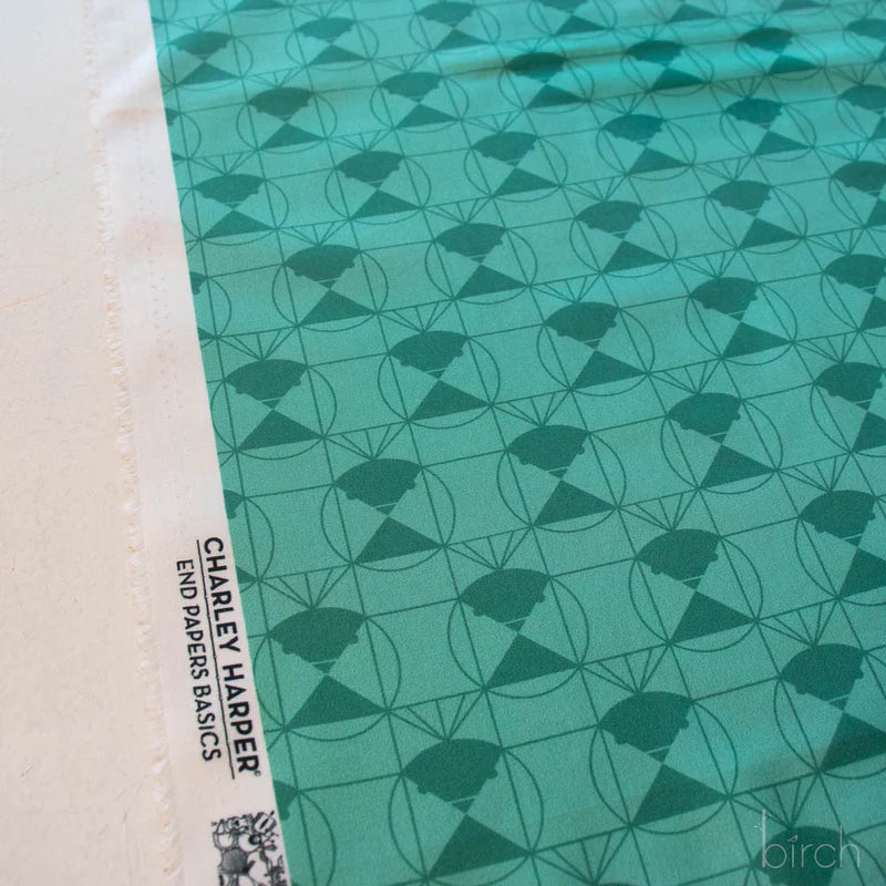 End Papers | Chickadee Lagoon by Charley Harper for Birch Fabrics | CH-436-LAGOON | 100% Organic Cotton