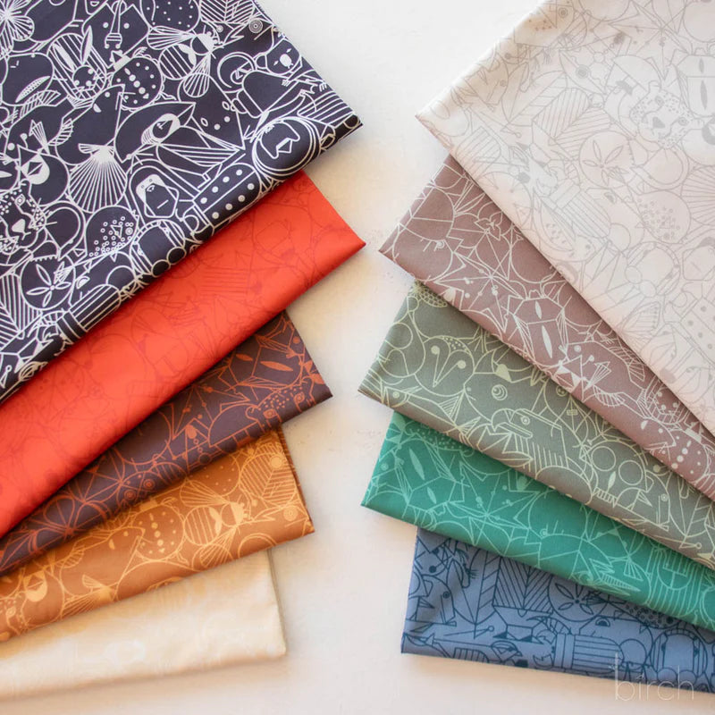 End Papers | Vol. 2 Fat Quarter Bundle by Charley Harper for Birch Fabrics | 20 pcs | 100% Organic Cotton