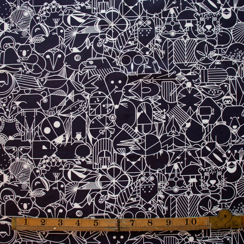 End Papers | Black by Charley Harper for Birch Fabrics | CH-300-BLACK | 100% Organic Cotton