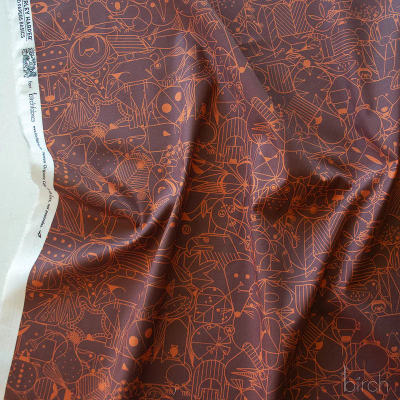 End Papers | Earth by Charley Harper for Birch Fabrics | CH-300-EARTH | 100% Organic Cotton