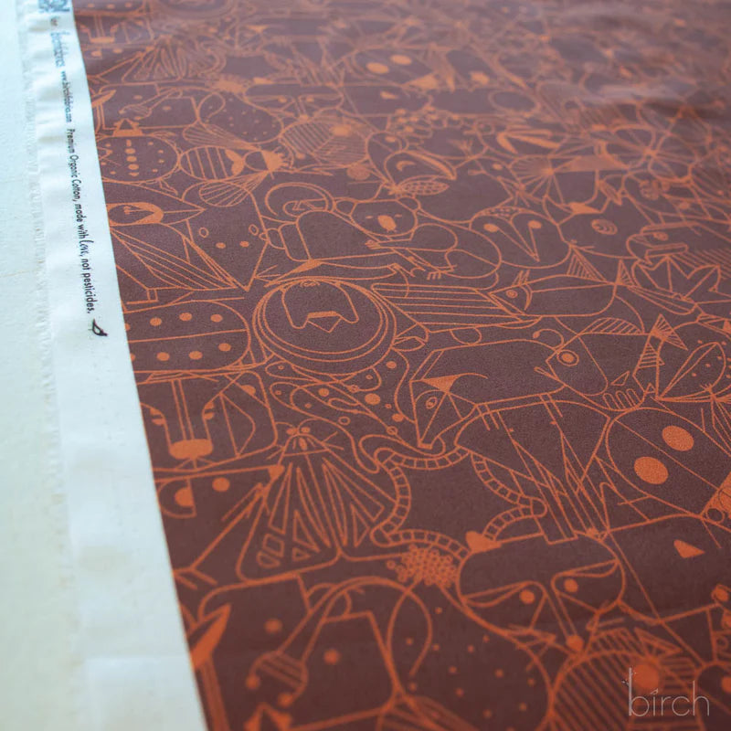 End Papers | Earth by Charley Harper for Birch Fabrics | CH-300-EARTH | 100% Organic Cotton