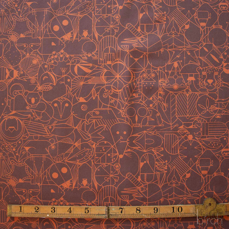 End Papers | Earth by Charley Harper for Birch Fabrics | CH-300-EARTH | 100% Organic Cotton
