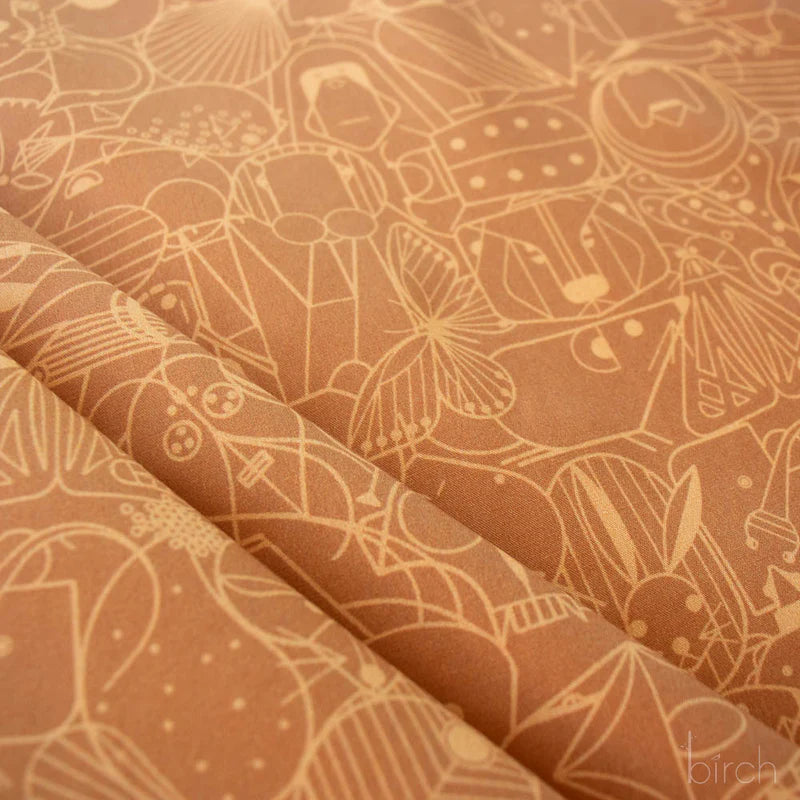 End Papers | Toffee by Charley Harper for Birch Fabrics | CH-300-TOFFEE | 100% Organic Cotton