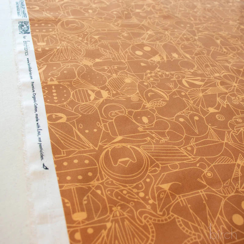 End Papers | Toffee by Charley Harper for Birch Fabrics | CH-300-TOFFEE | 100% Organic Cotton