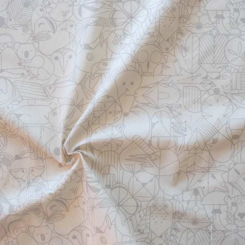 End Papers | Snow by Charley Harper for Birch Fabrics | CH-300-SNOW | 100% Organic Cotton