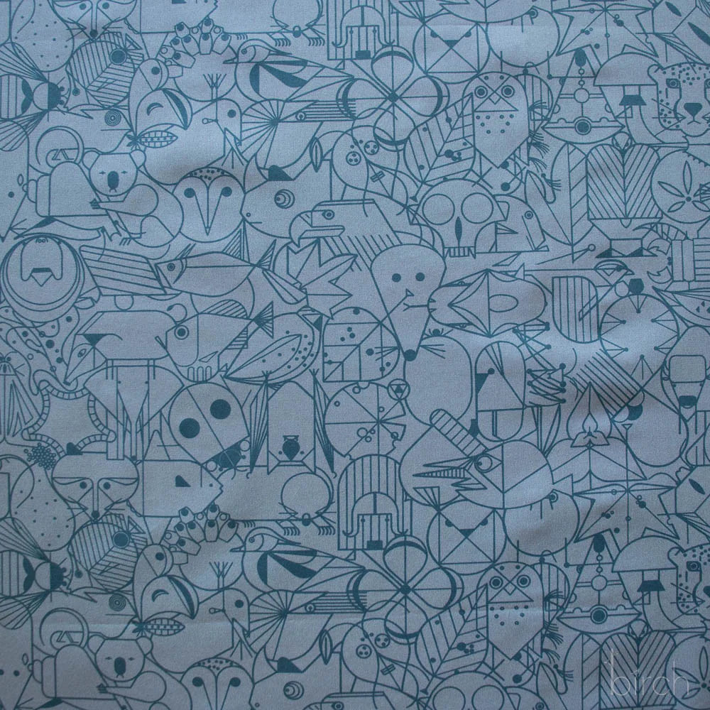 End Papers | Denim by Charley Harper for Birch Fabrics | CH-300-DENIM | 100% Organic Cotton