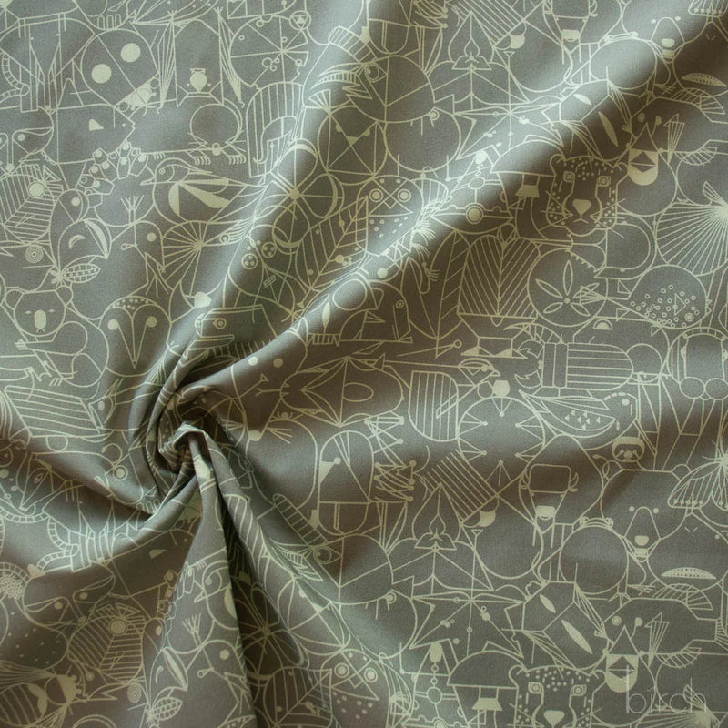 End Papers | Jade by Charley Harper for Birch Fabrics | CH-300-JADE | 100% Organic Cotton