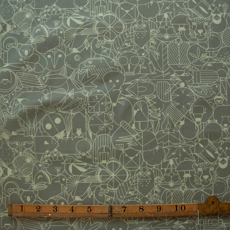 End Papers | Jade by Charley Harper for Birch Fabrics | CH-300-JADE | 100% Organic Cotton