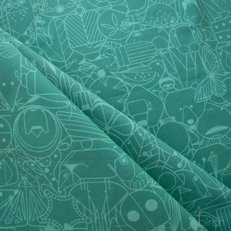 End Papers | Jade by Charley Harper for Birch Fabrics | CH-300-LAGOON | 100% Organic Cotton