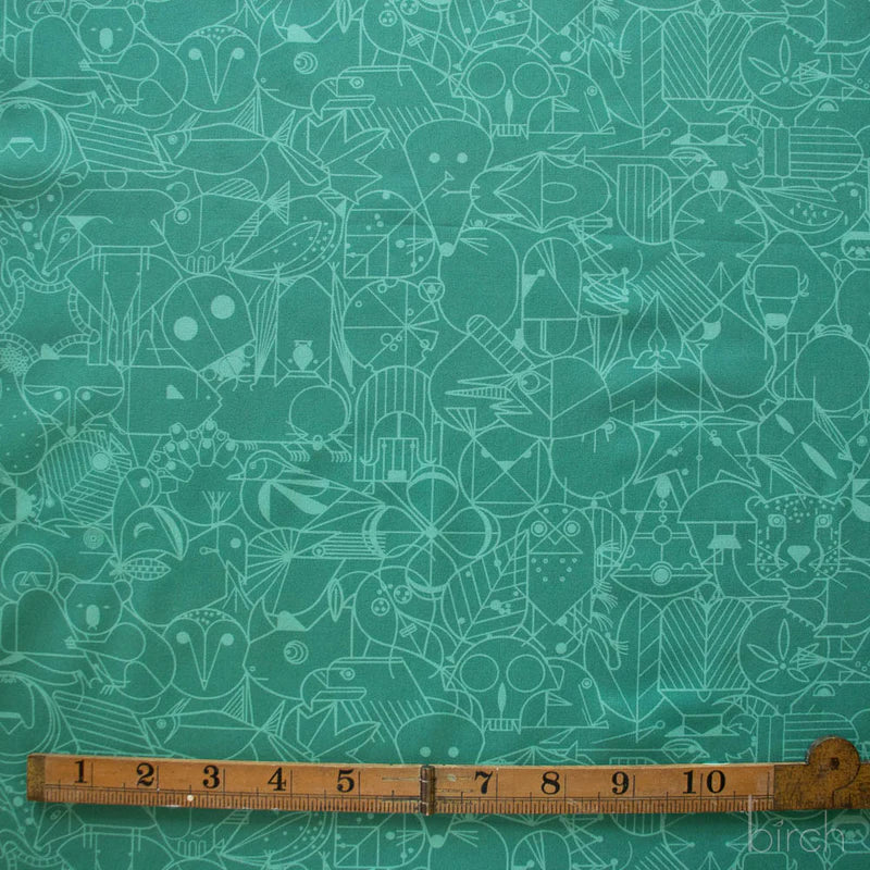 End Papers | Jade by Charley Harper for Birch Fabrics | CH-300-LAGOON | 100% Organic Cotton