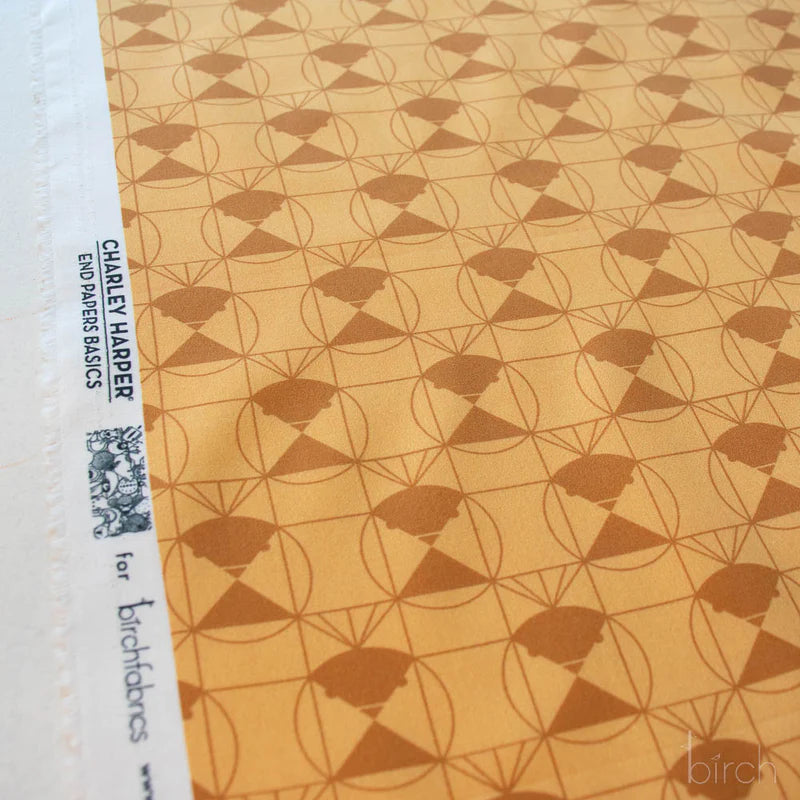 End Papers | Chickadee Toffee by Charley Harper for Birch Fabrics | CH-436-TOFFEE | 100% Organic Cotton