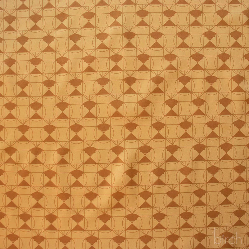 End Papers | Chickadee Toffee by Charley Harper for Birch Fabrics | CH-436-TOFFEE | 100% Organic Cotton