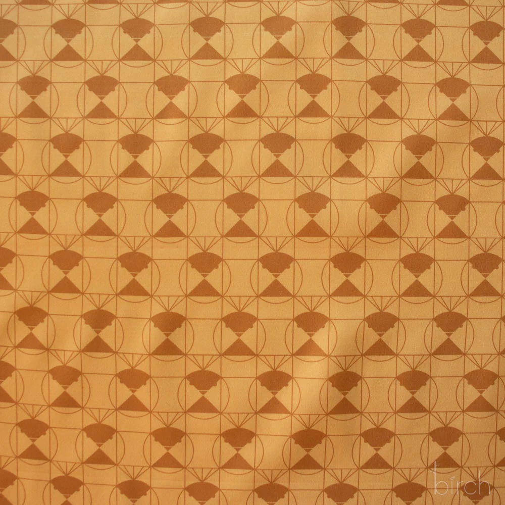 End Papers | Chickadee Toffee by Charley Harper for Birch Fabrics | CH-436-TOFFEE | 100% Organic Cotton