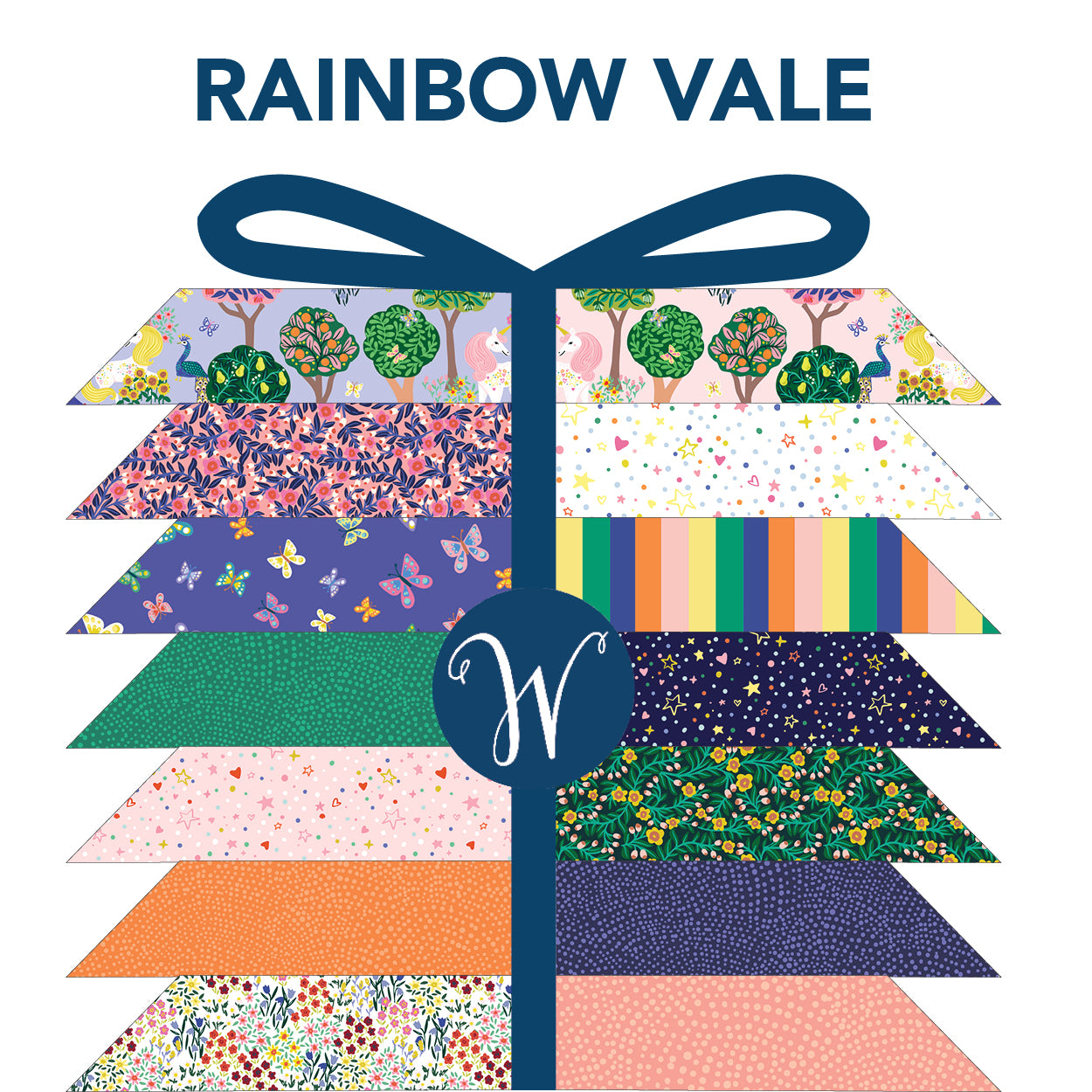 Rainbow Vale | Fat Quarter Bundle by Whistler Studios for Windham | 19 pcs + Panel
