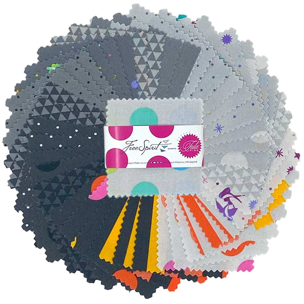 Graywork | 2.5" Mini Charm Pack by Tula Pink for FreeSpirit | 42 pcs