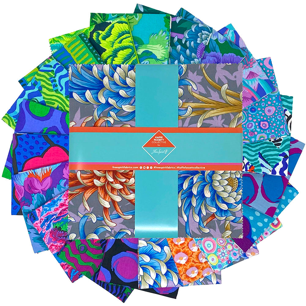 August 2025 | 10" Square Pack - Cool by Kaffe Fassett Collective for FreeSpirit | 42 pcs