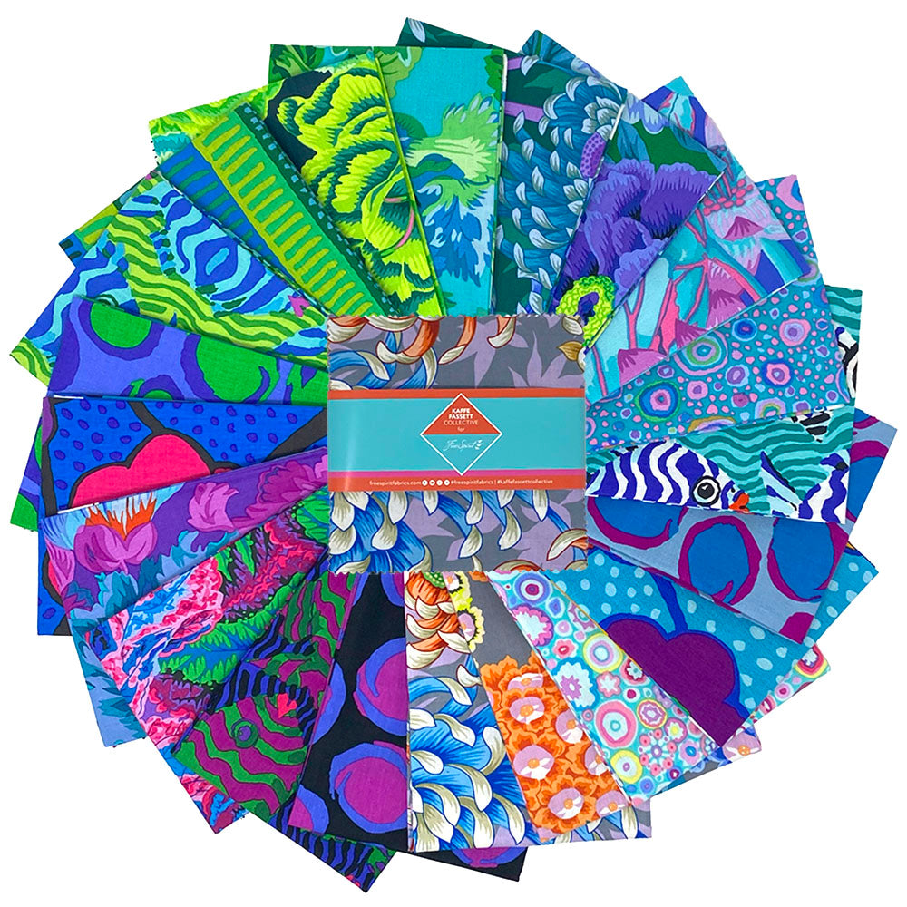 August 2025 | 5" Charm Pack - Cool by Kaffe Fassett Collective for FreeSpirit | 42 pcs