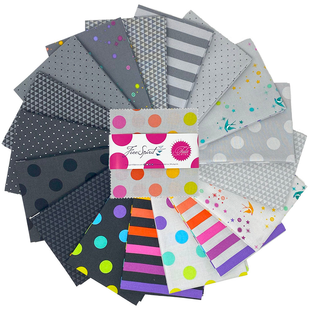 Graywork | 5" Charm Pack by Tula Pink for FreeSpirit | 42 pcs