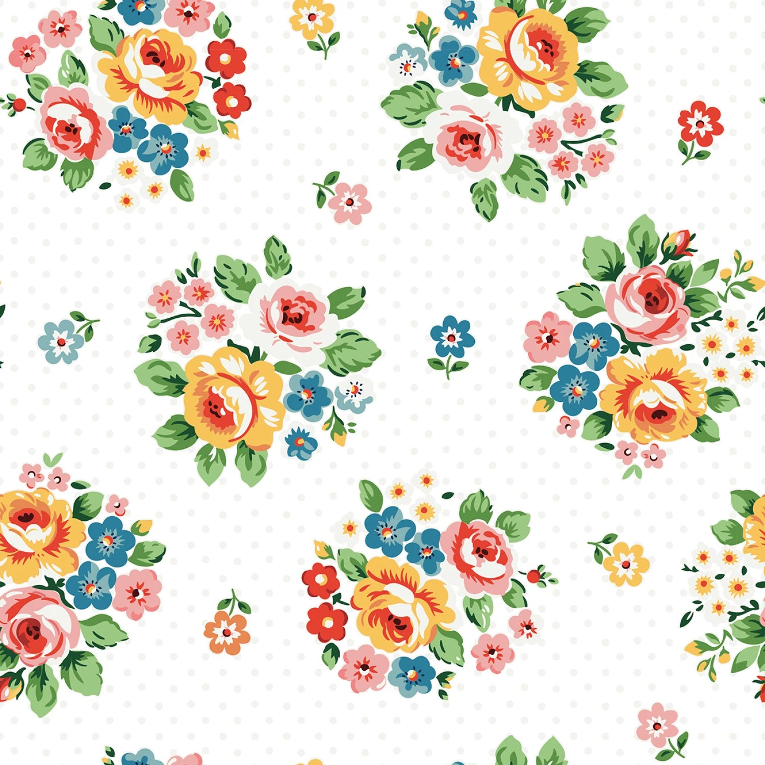 Flower Market | Market Bouquet White by Elea Lutz for Poppie Cotton | FM25404