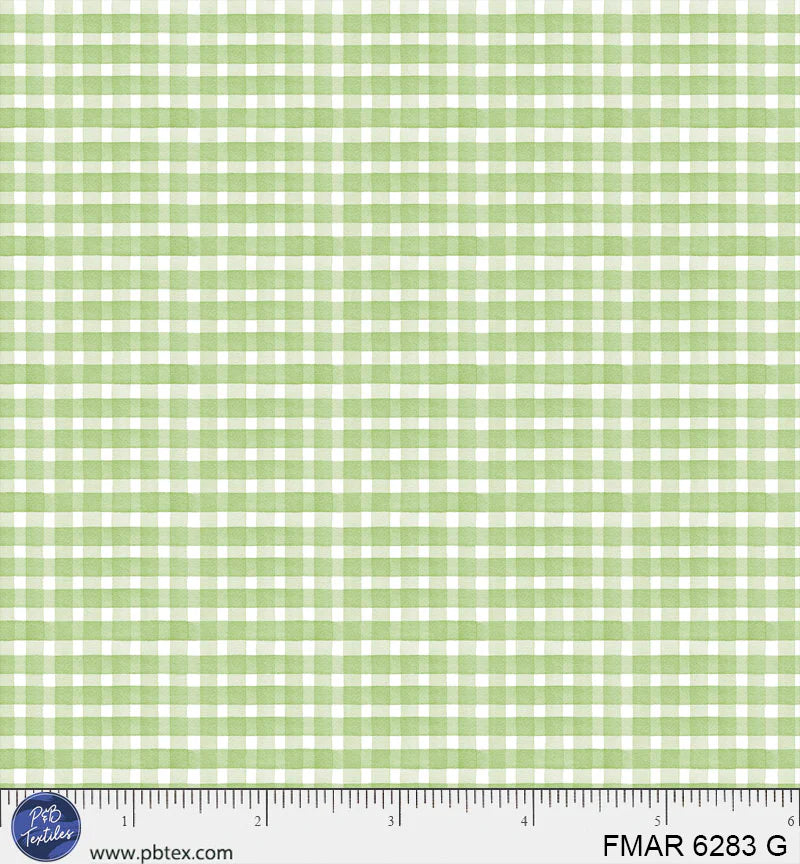 Farmer's Market | Gingham - Green by Deane Beesley for P&B Textiles | FMAR6283-G