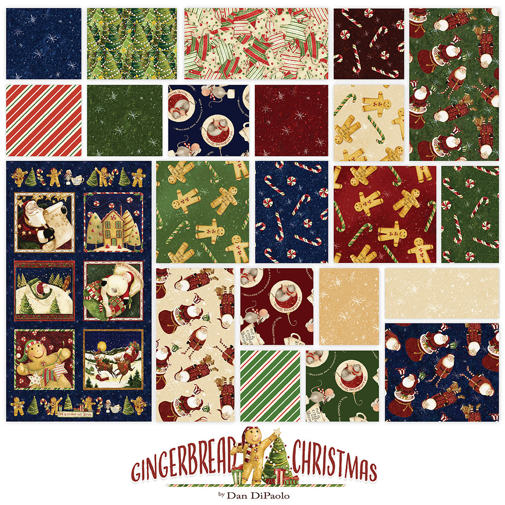 Gingerbread Christmas | Green Trees by Dan DiPaolo for Clothworks
