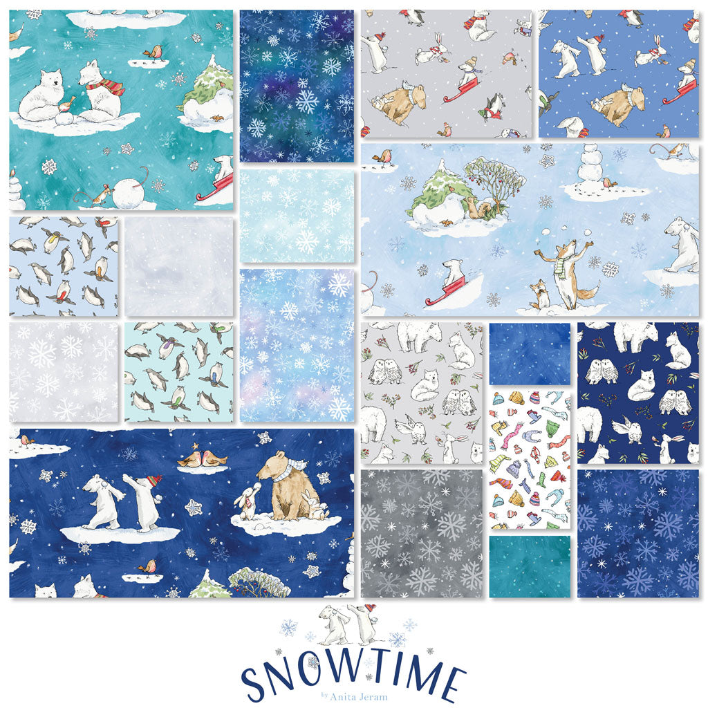 Snowtime | Toile - Dark Blue by Anita Jeram for Clothworks | Y4550-30