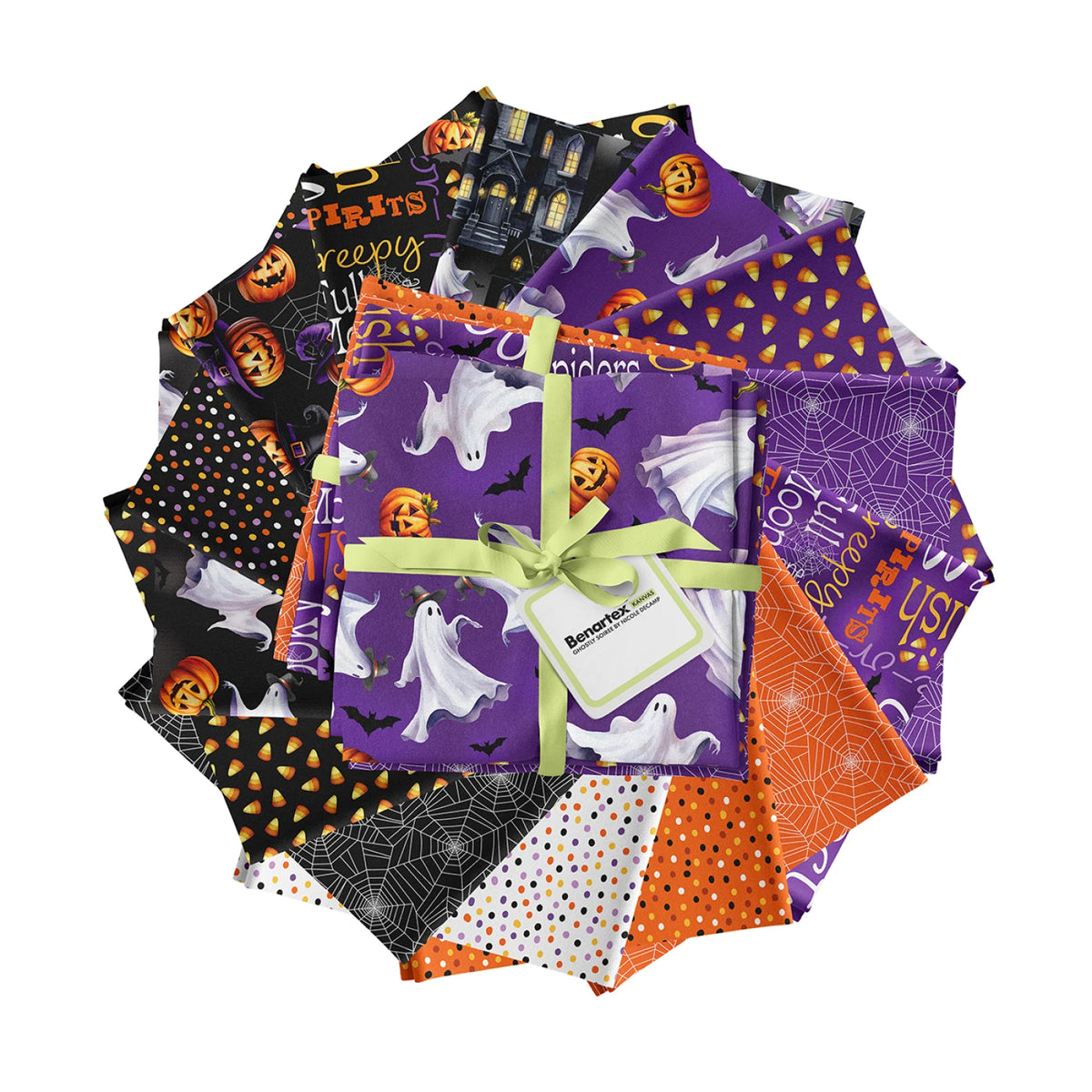 Ghostly Soiree | Fat Quarter Bundle by Nicole DeCamp for Benartex | 14 pcs | 100% Cotton