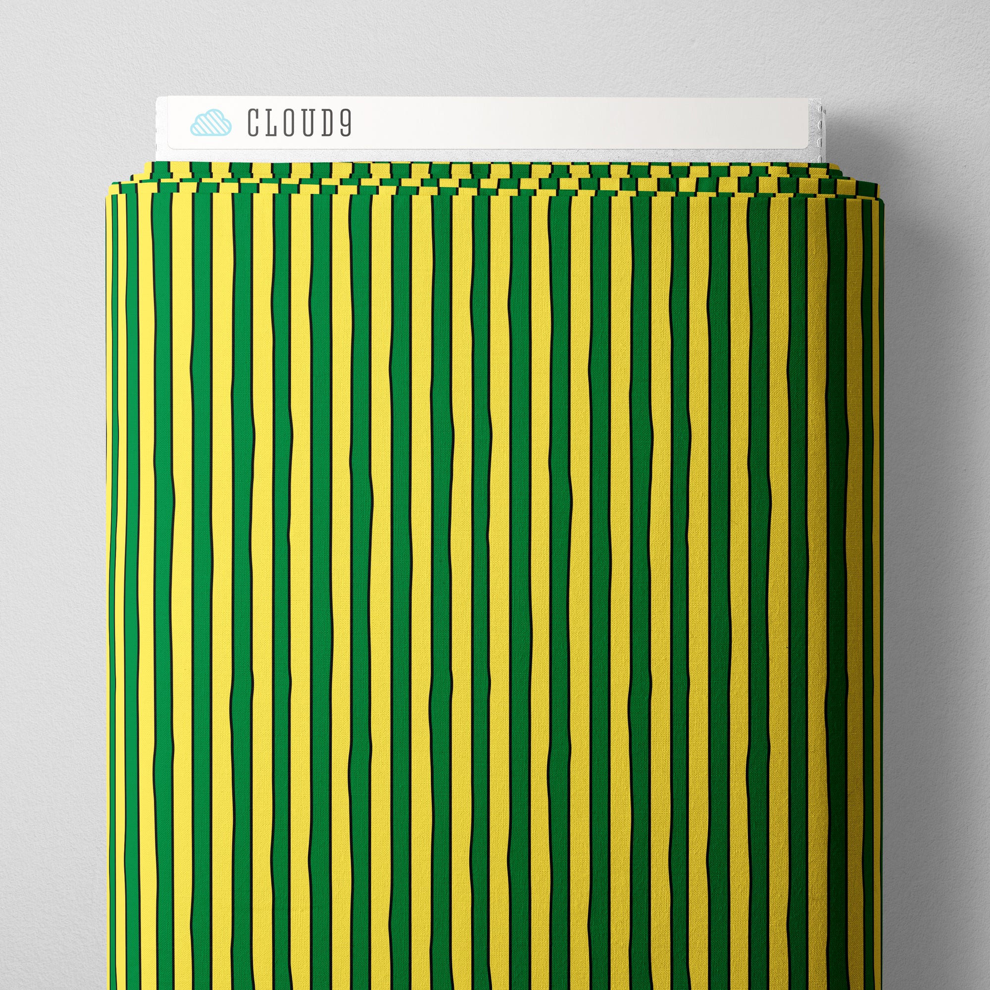 Goodnight Moon | Stripe in Yellow/Green (229227) by Margaret Wise Brown for Cloud9 | 100% Organic Cotton
