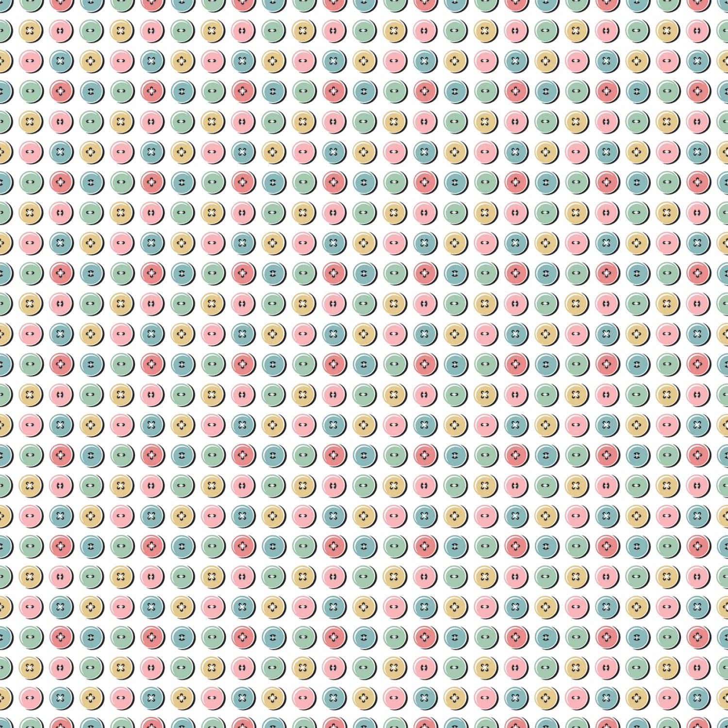 Granny's Sewing Room | Button Collection - White by Sheri McCulley for Poppie Cotton | GS25907