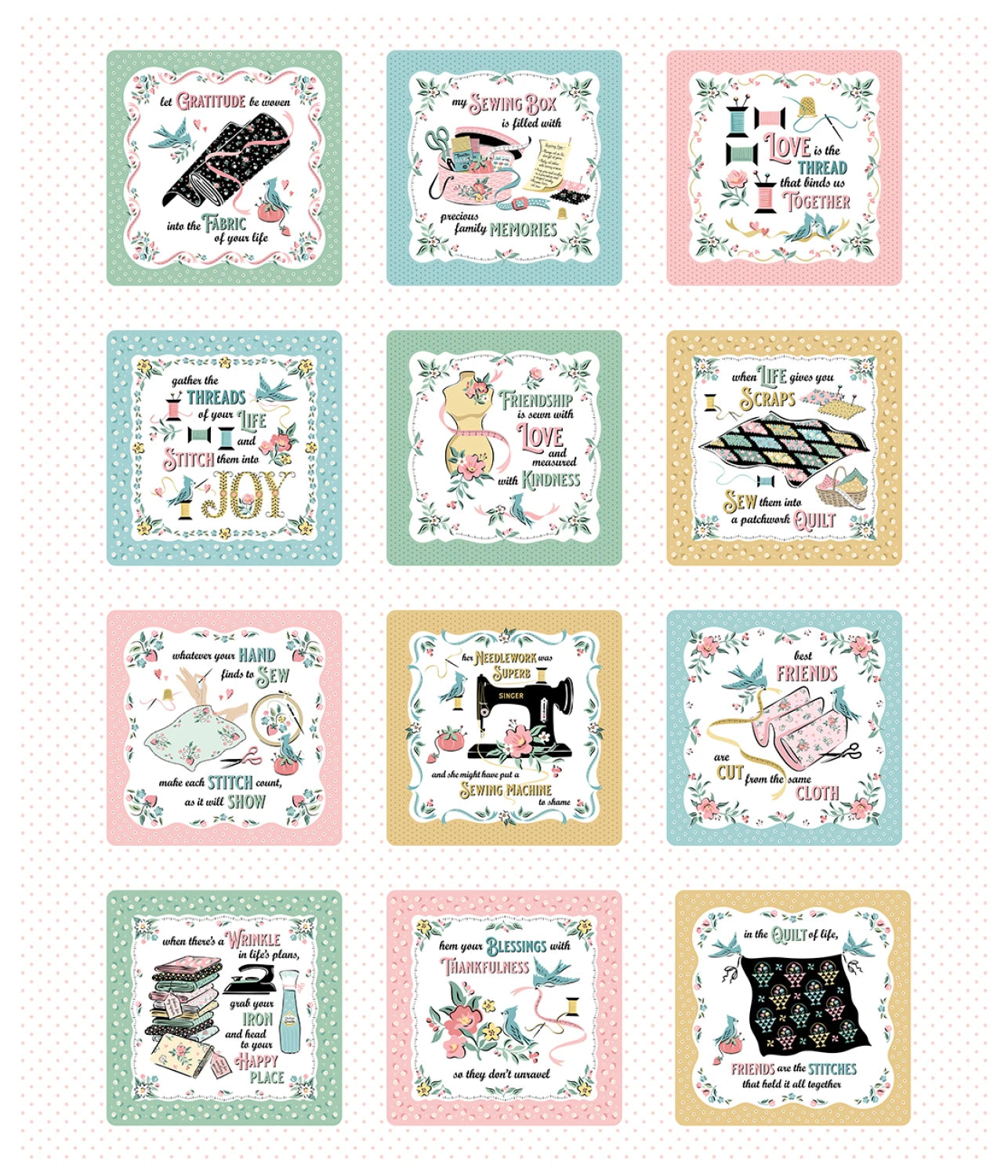 Granny's Sewing Room | Granny's Project Panel - Multi by Sheri McCulley for Poppie Cotton | GS25928