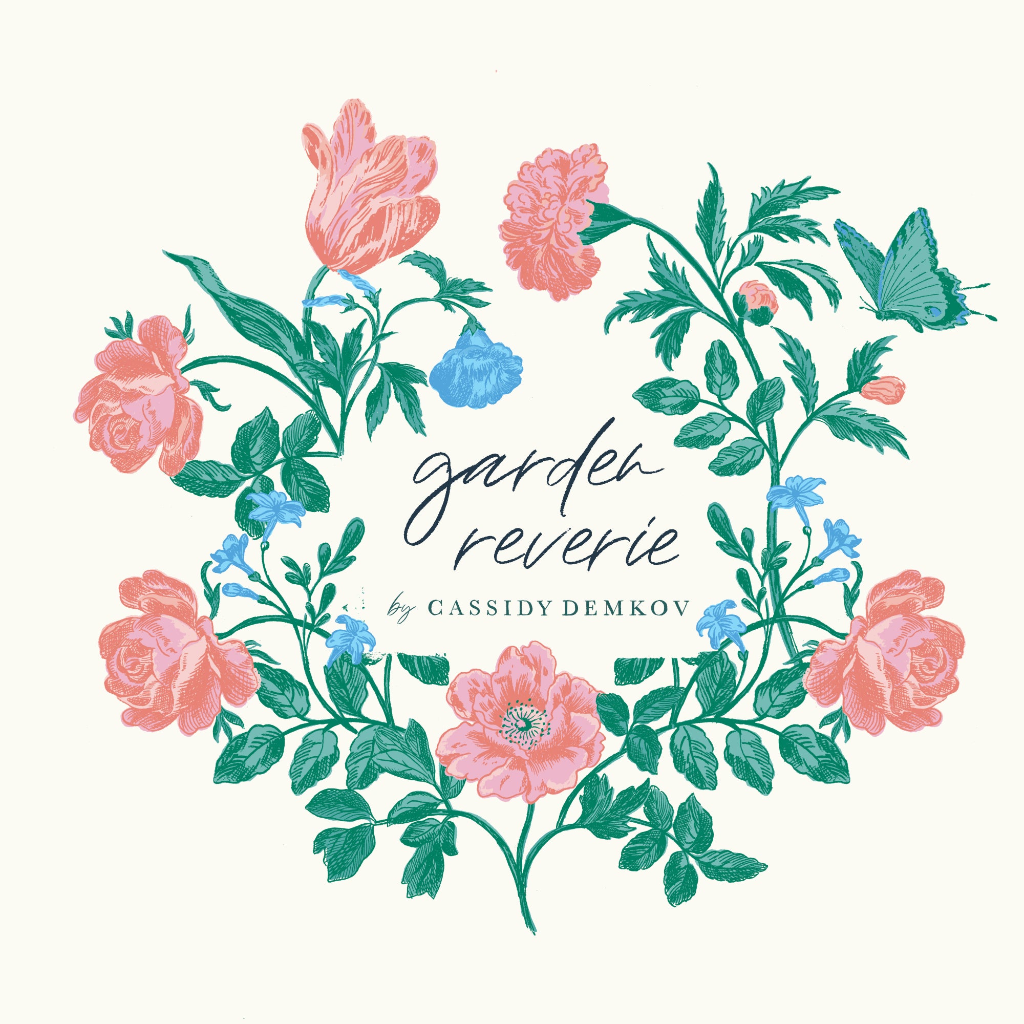 Garden Reverie | Jardin Cream by Cassidy Demkov for Cloud9 | 100% Organic Cotton