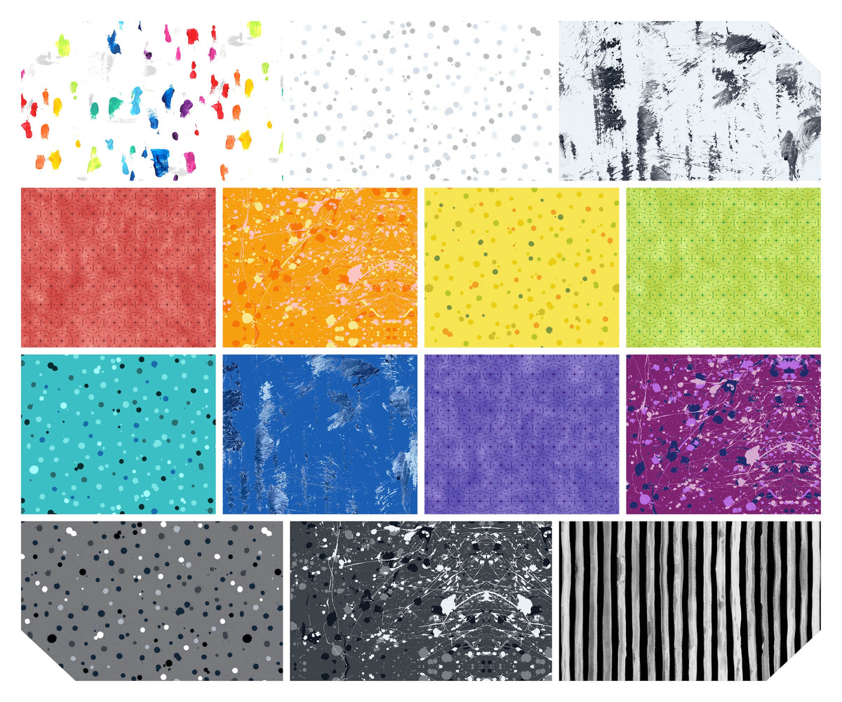 Hue | 10" Square Pack by Giucy Giuce for FreeSpirit | FB610GG.HUE | 42 pcs | 100% Cotton