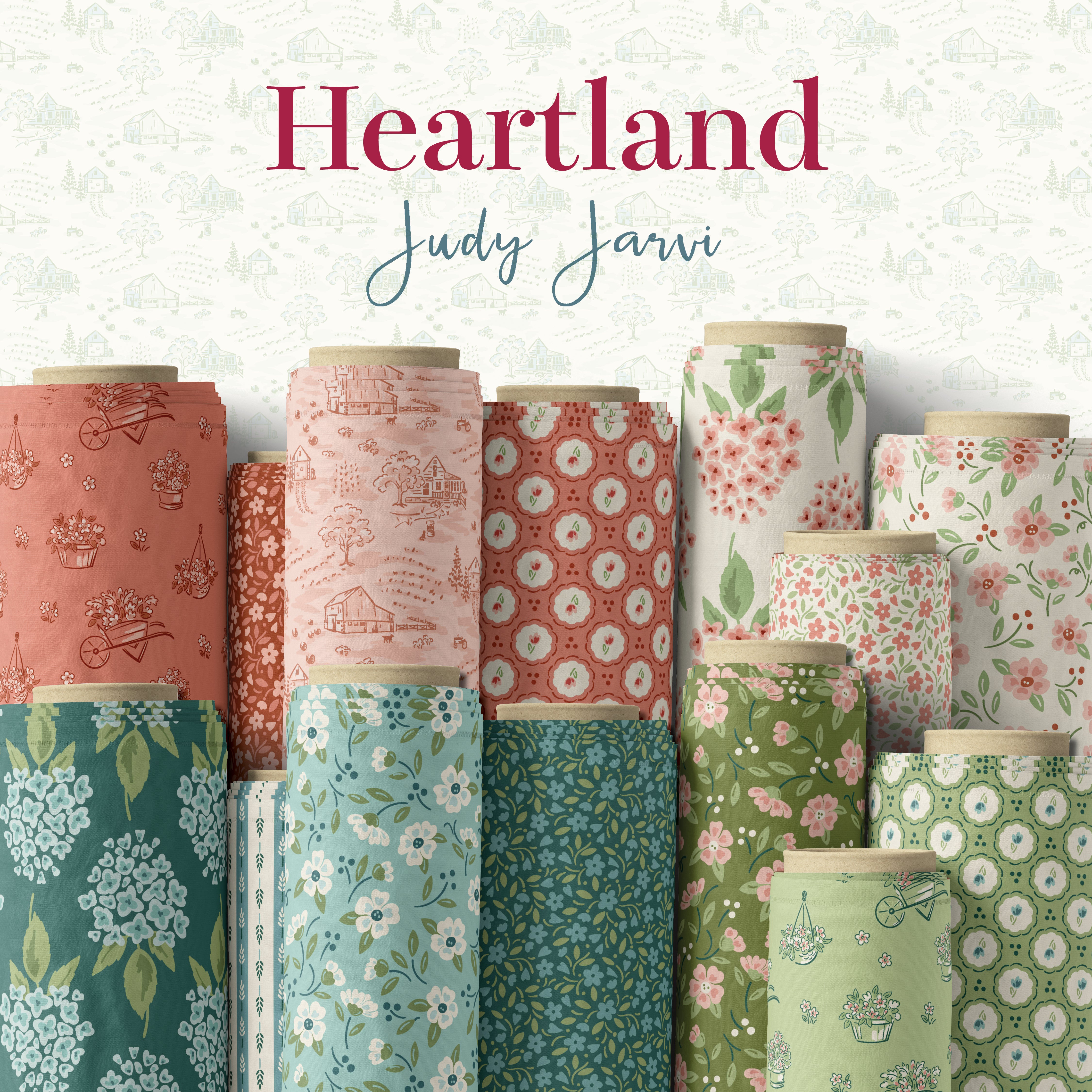 Heartland | Cucumber Dianne's Flowers by Judy Jarvi for Andover Fabrics | A-1586-G