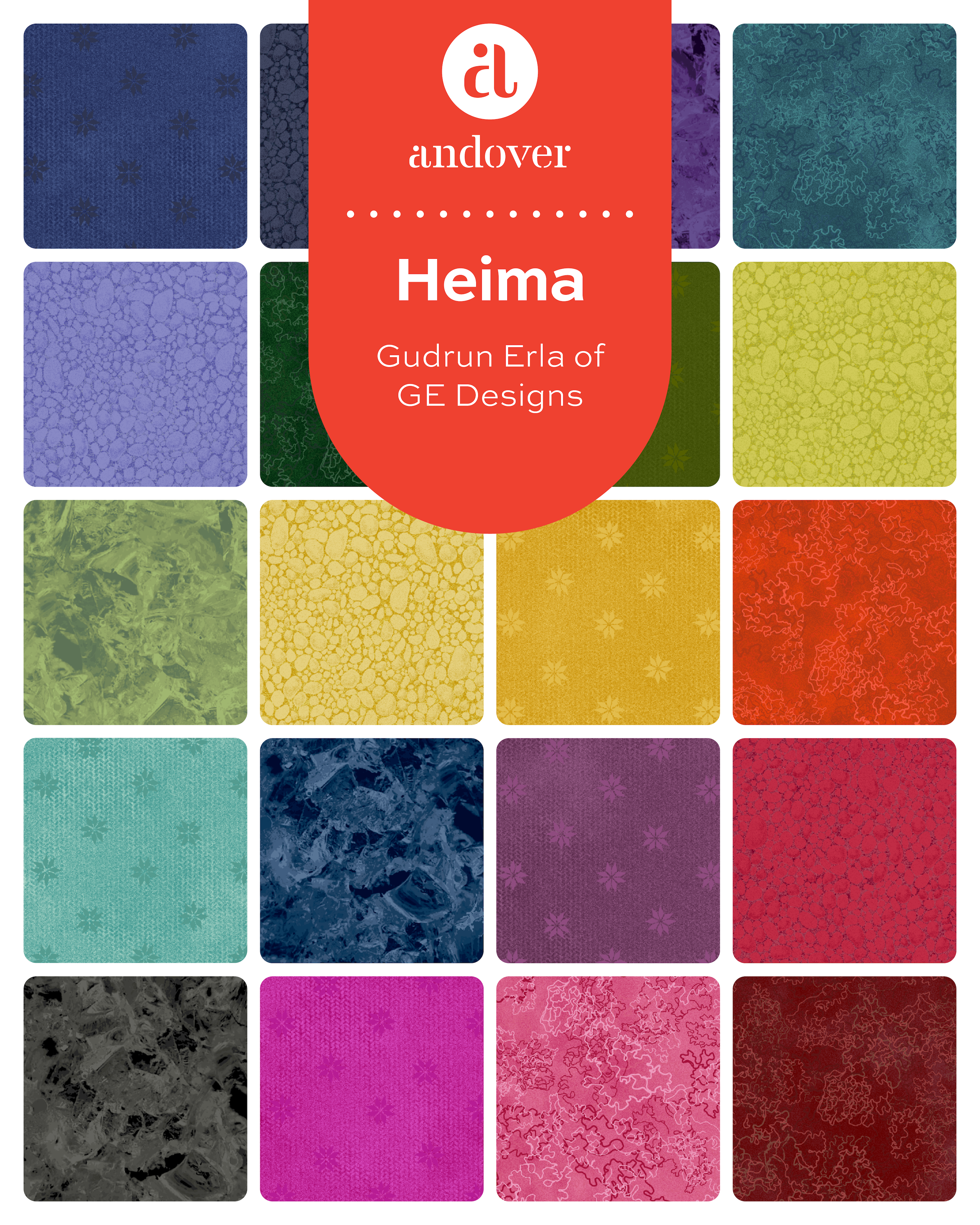 Heima | 5" Charm Pack by Gudrun Erla for Andover Fabrics | 42 pcs